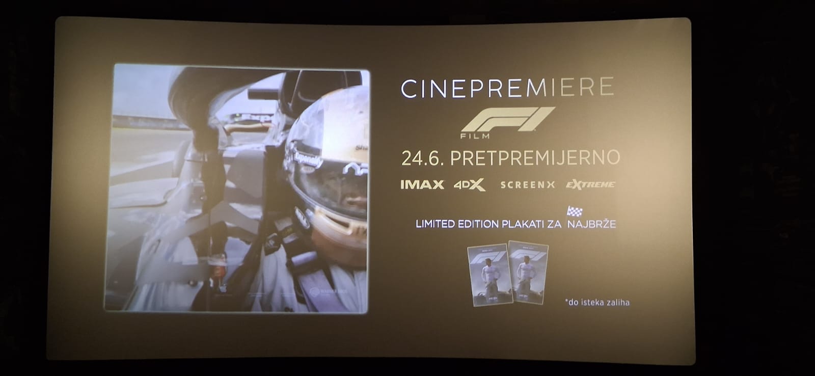 A picture illustrating a poster for F1 movie
